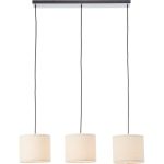Brilliant Teddy Pendellampa Metall Textil Beige | Passande för 3x E27