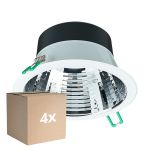 Flerpack 4x Philips LED Downlight Coreline DN142B Aluminium Vit 11W 1200lm 60D - 830 Varm Vit | Utskärning   155mm - IP20 - UGR<19
