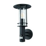 Eglo Vägglampa Lisio 1 Rostfritt Stål Svart | IP44 - Passande för 1x E27 - Rörelsesensor