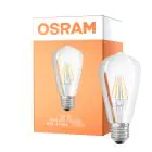 Osram Classic LED E27 Edison Filament Klar 4W 470lm - 827 Extra Varm Vit | Ersättare 40W