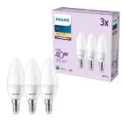Flerpack 3x Philips Lampa LED E14 Kronljus Matt 5W 470lm - 827 Extra Varm Vit